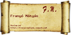 Franyó Mátyás névjegykártya