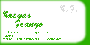 matyas franyo business card