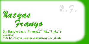 matyas franyo business card